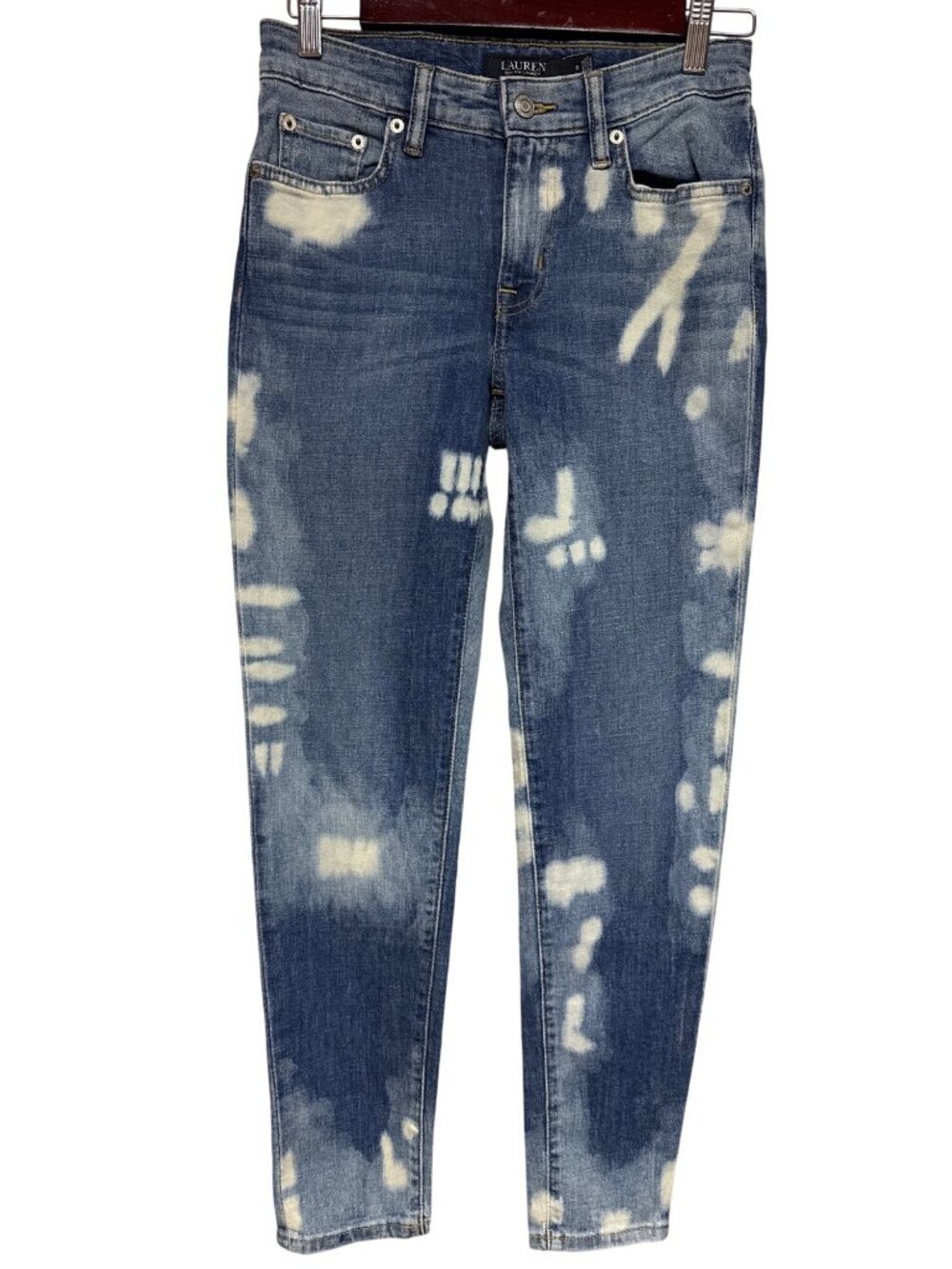 Lauren Ralph Lauren Women's Coastal Stretch Skinny Ankle Jean Size 0 Acid Wash